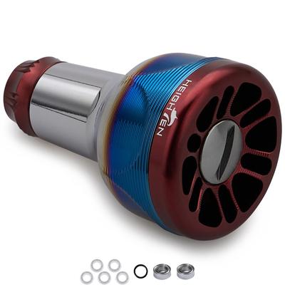 HEIGHTEN New 2.0 24.5mm Reel Handle Knob 8.5g for ShimanoDaiwa (Shimano) Type A (Daiwa) Type S 70 Aviation Aluminum Engine Series (V2.0 - Wine Red)