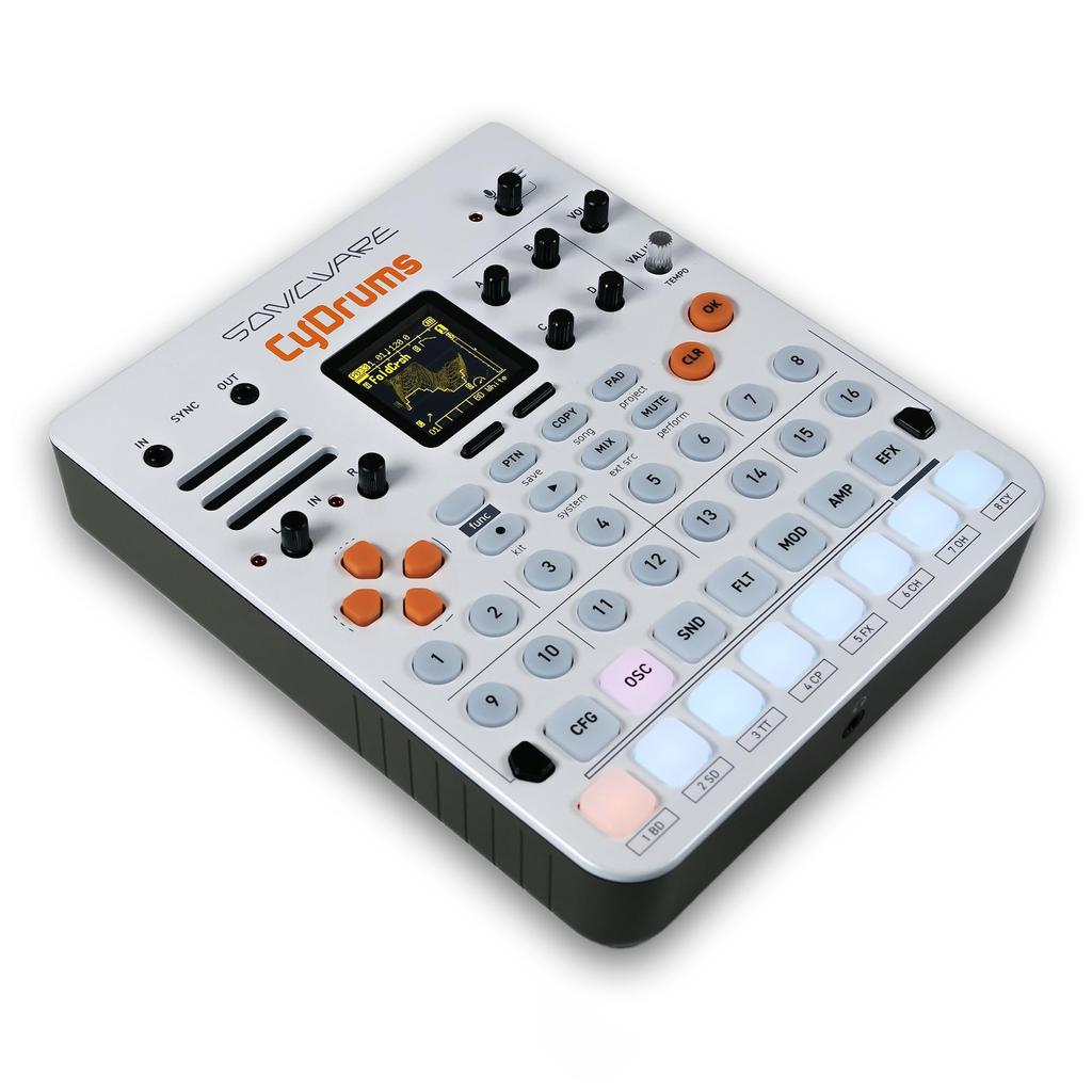 SONICWARE CyDrums Wavetable Noise Pulse Drum Machine 22 Sound Structures 22 Effects Battery Powered Lightweight Built-in Speaker