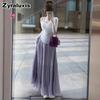 Snow Silk Pleated Half-Length Skirt Women Summer Loose A-Line Maxi Dress Flowy Fairy Dress High Waist Skirt