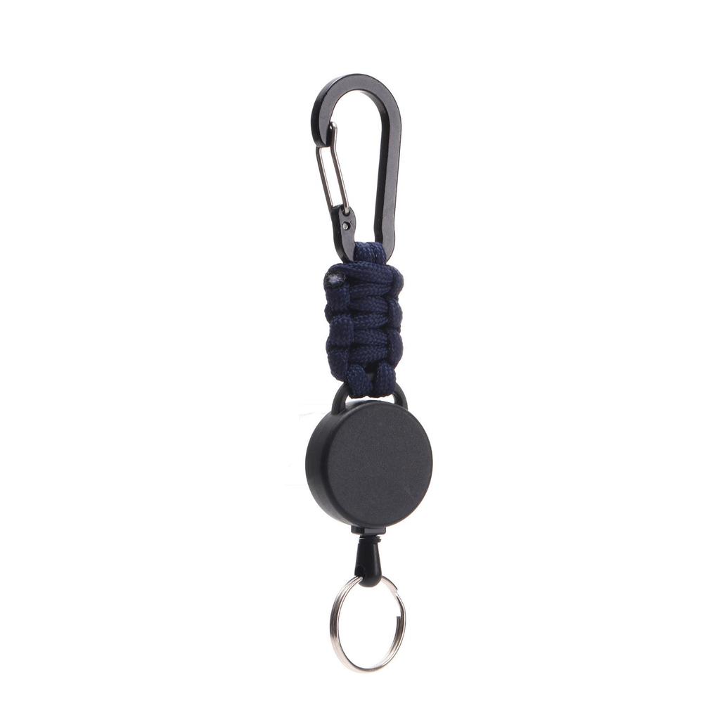 Outdoor Paracord Weaving Retractable Keyring with Easy-Pull Elastic Anti-Lost Steel Wire Buckle