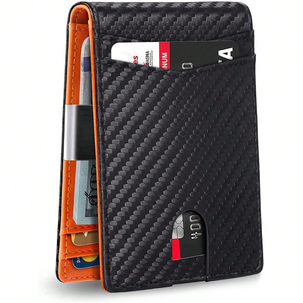Card Bag Anti-theft Brush RFID Men's Dollar Clip Card Holder Card Bag Wallet