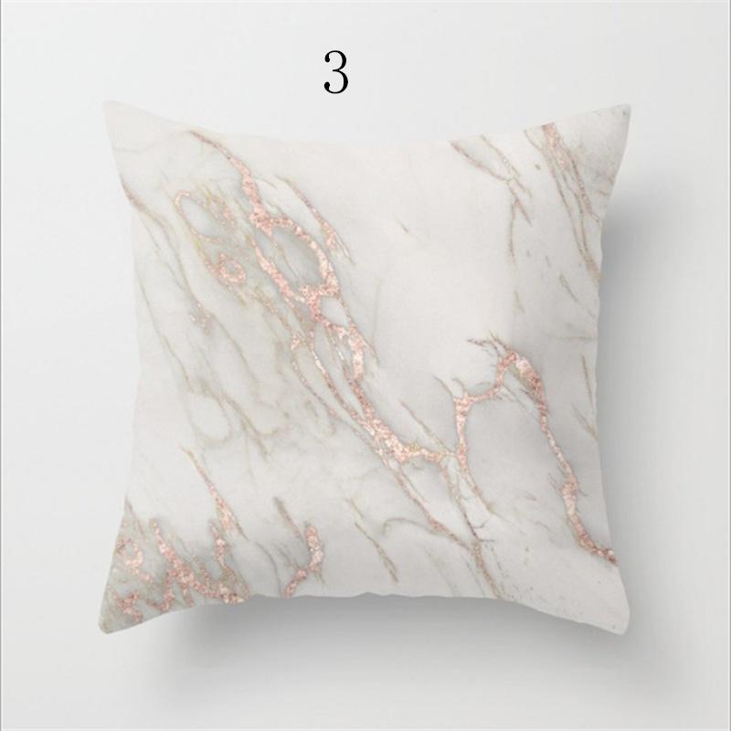 Luxurious Marble Throw Pillow Case With Colorful Rock Pattern For Home Decor 18 Inches