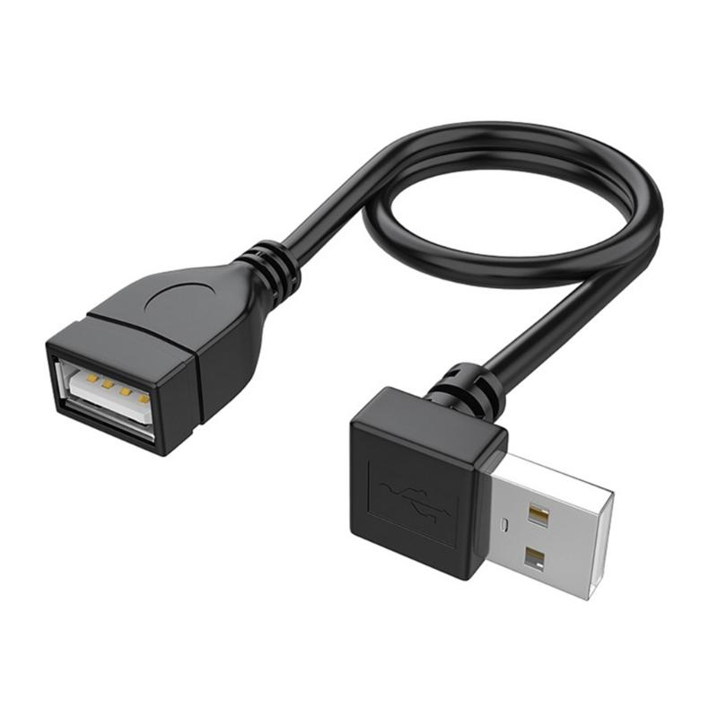 USB 2.0 Cable Male To Female Connection Extension Cord 90 Degree Angled Cord for Laptops Keyboards and USB Flash Drives