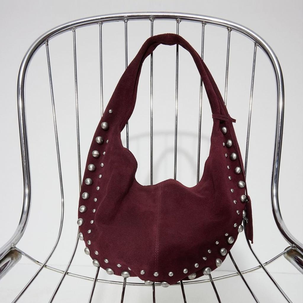 Halvmåneformede armhulevesker i imitert semsket skinn til kvinner, luksuriøse designervesker og lommebøker