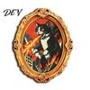 Reusable Magnetic Decals 1/6Pcs Halloween Retro Frame Refrigerator Magnet, Wood Carved Fridge Decor Cabinet Whiteboard Magnet for Home Office Kitchen