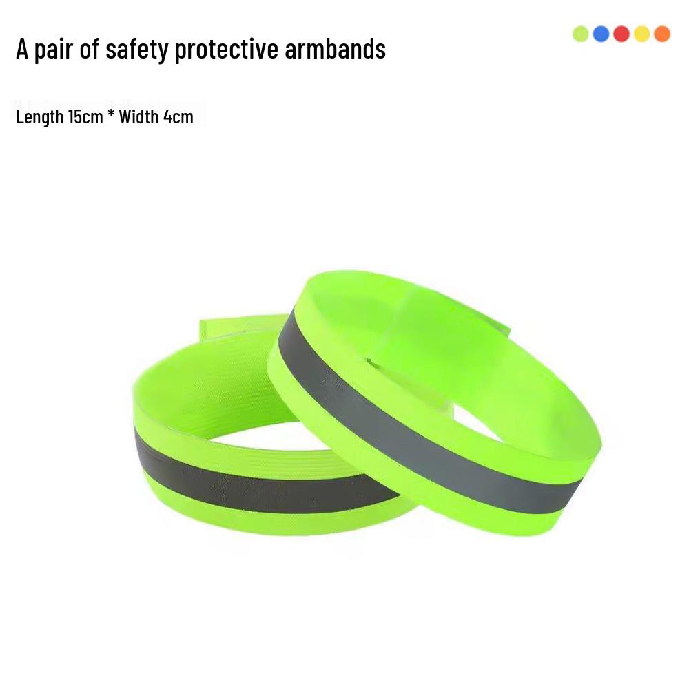 Adjustable Reflective Wristband Belt for Cycling, Running, and Construction - Elastic, Protective, and Secure.