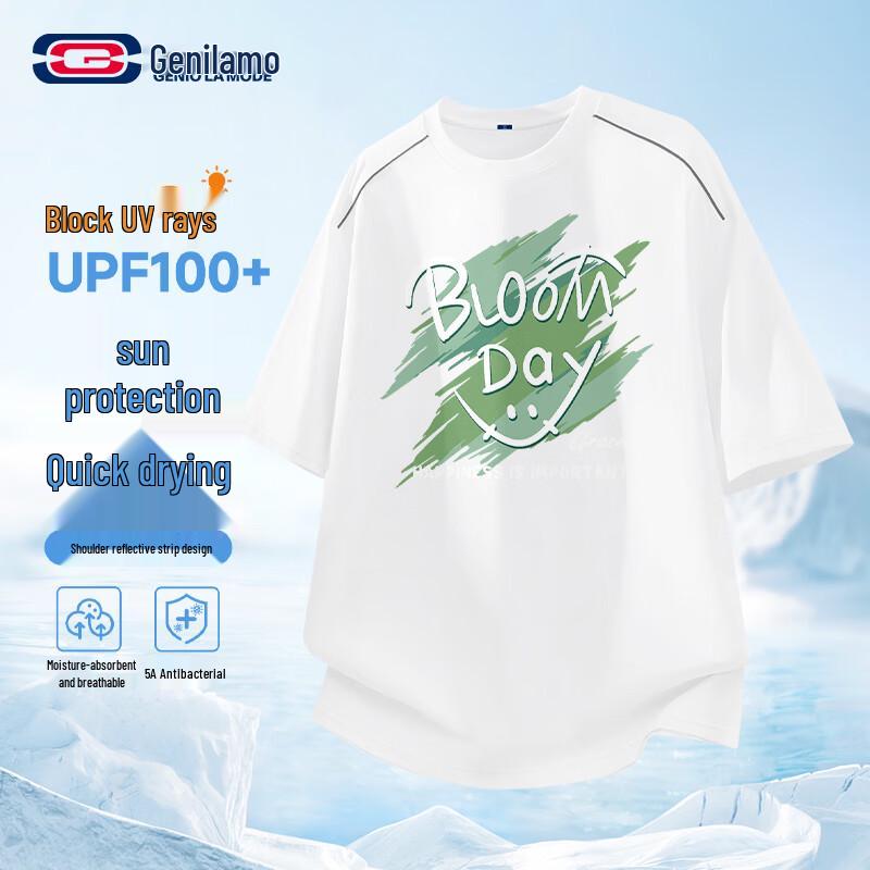 GENIOLAMODE Men s Quick-Dry Sun Protection Breathable Short Sleeve T-Shirt XL