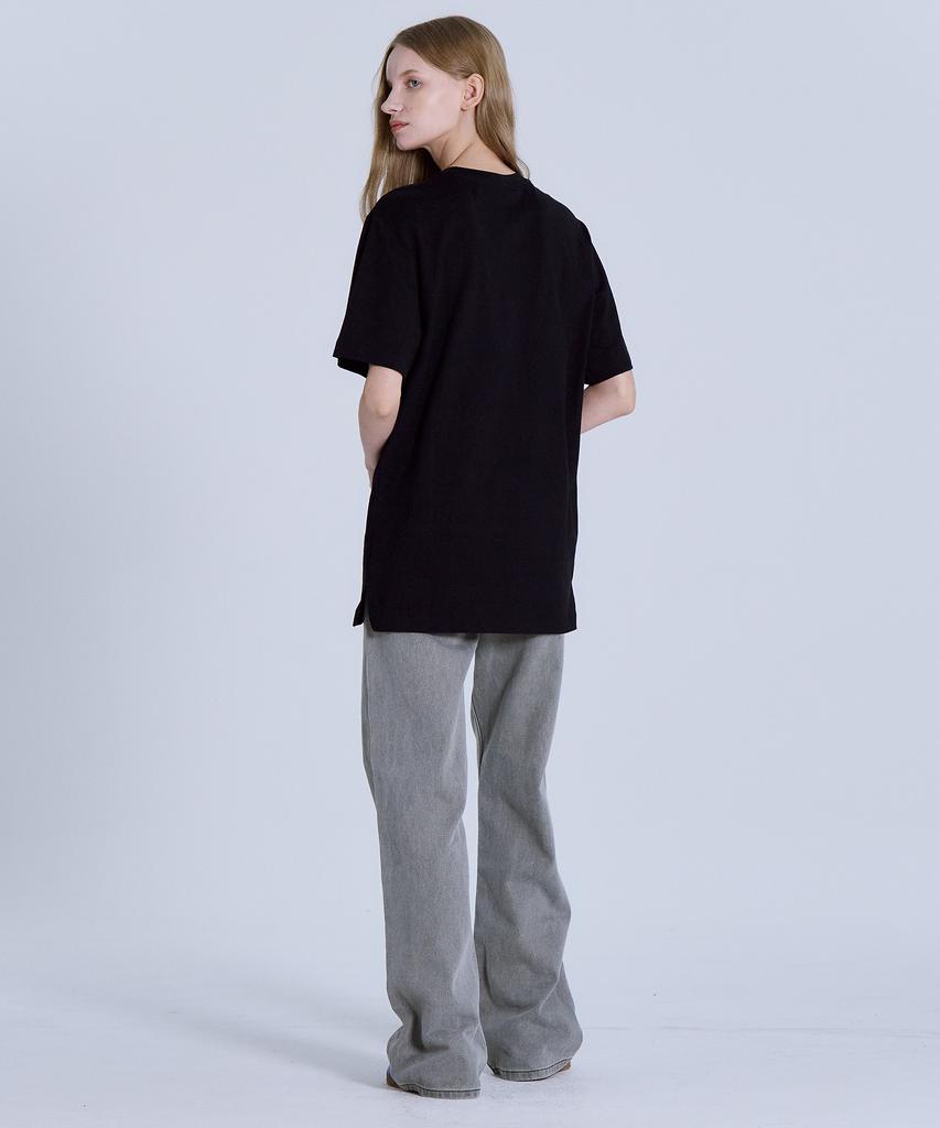 BASIC HOUSE Uni Layered Round Short Sleeve T-Shirt_Standard Length (+4Cm) Lats0104