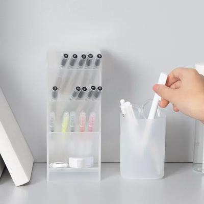 Kawaii Large Capacity Desk Pen Holder Pencil Makeup Storage Box Desktop Organizer Stand Box School Office Stationery