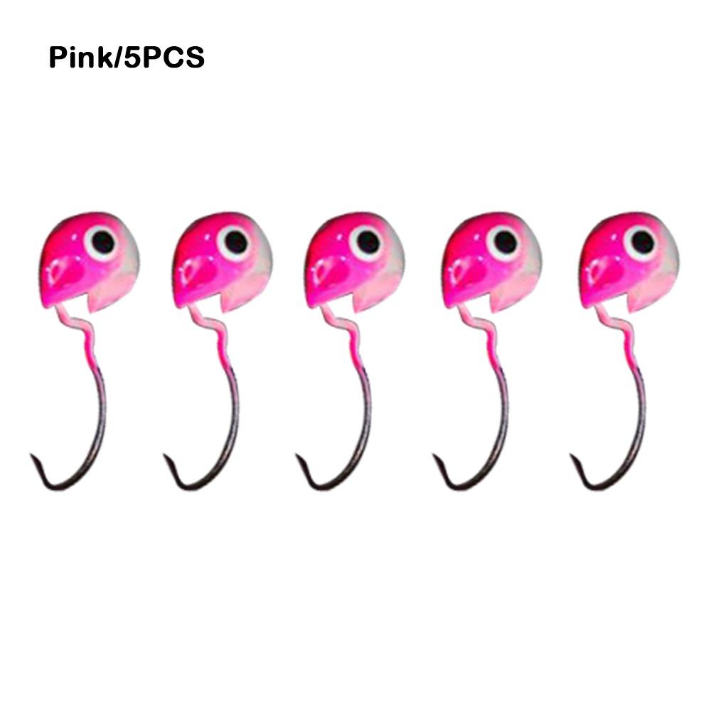 5Pcs Set Round Inverted Jigging Hook Colored Design Soft Worm Grub Hook  Soft Bait Fishing