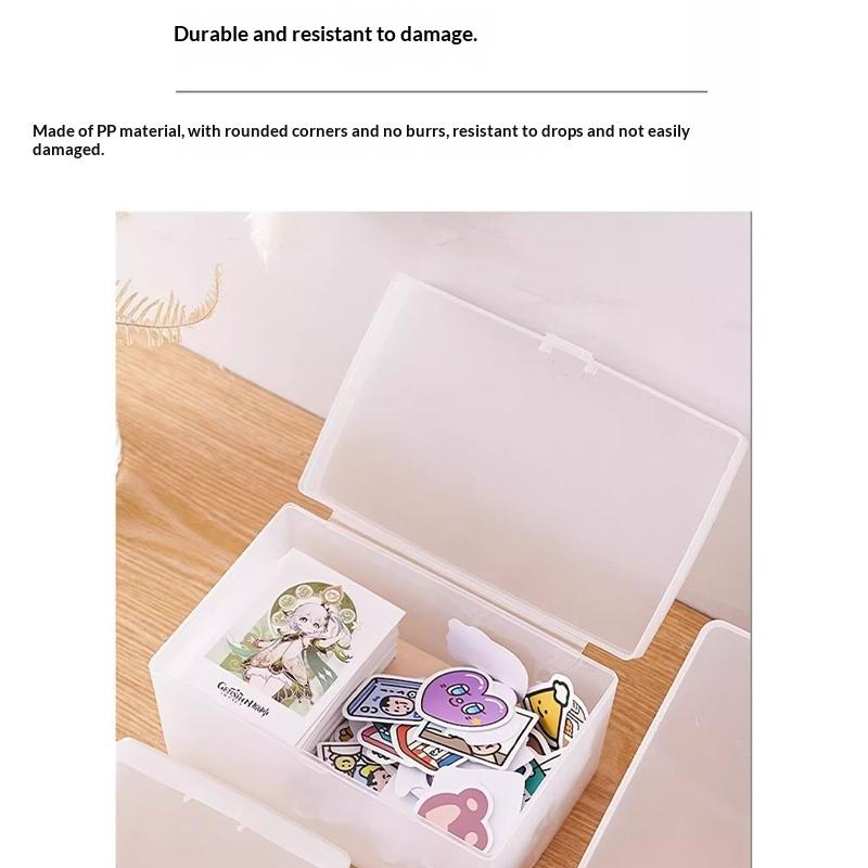 White & Transparent Desktop Storage Box Pos Collection Box Jewelry Container Id Card Organizer