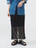 B:MING LIFE STORE by BEAMS Crochet-Style Lace Skirt (S-M) Women's Black M