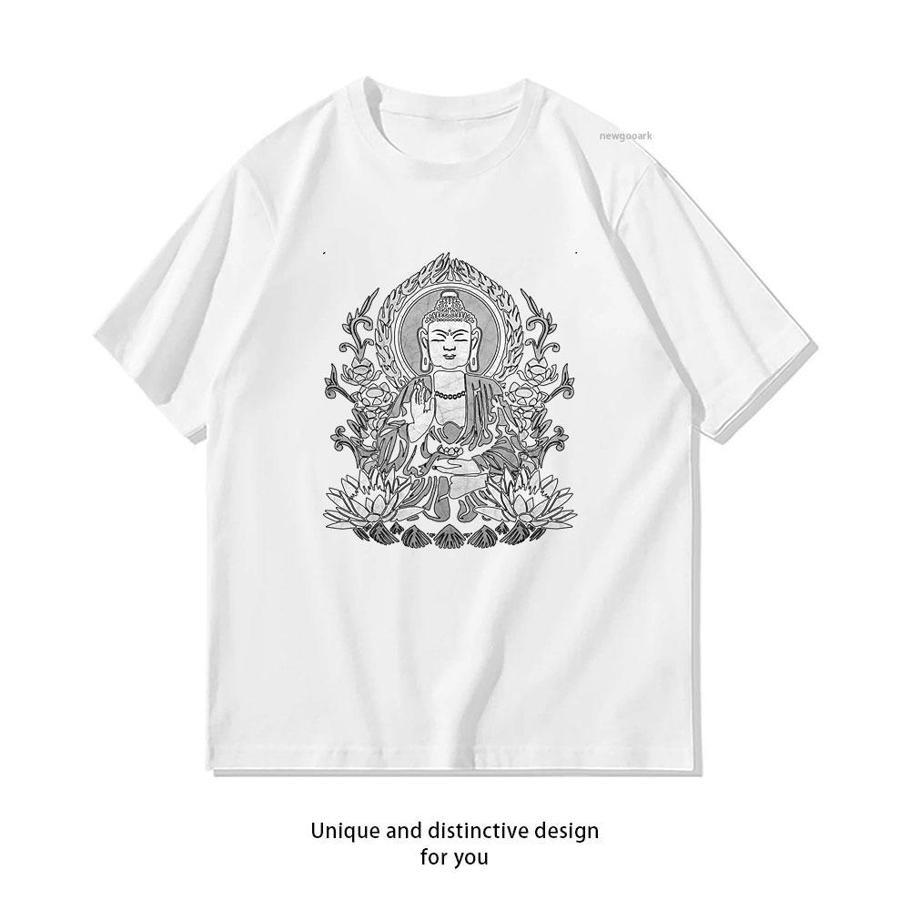 

Siddhartha Gautama Buddha White TShirt Women Unisex Casual cotton printed t shirts Creative streetwear camisetas tops 4XL