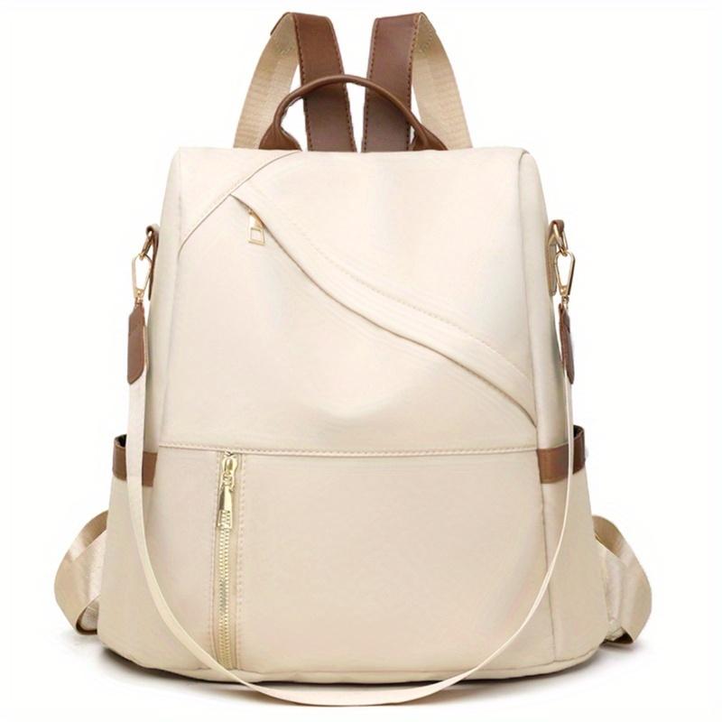 

Легкий рюкзак в повседневном стиле с регулируемым ремнем - Большая вместимость, несколько карманов, застежка-молния, Идеально подходит для путешествий, поездок на работу и учебы бежевый