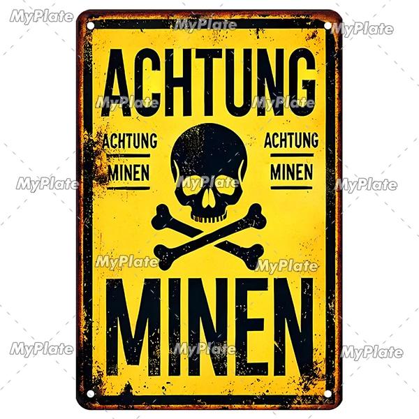 [MyPlate] Zombie Zone Tin Sign 8x12Inch Metal Sign Retro Plaque Home Decor Metal Vintage Man Cave Bar Pub Club Wall Decoration