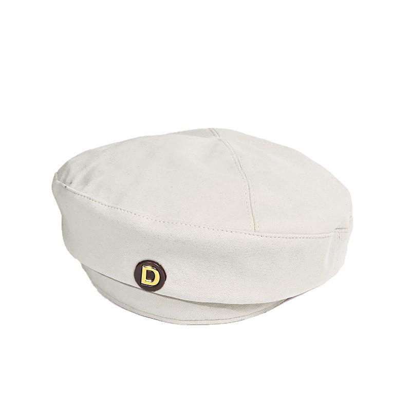 Korean Version of Autumn and Winter New Sweet Hat for Women Versatile Letters Small Label Bele Painter Hat Retro Face Showing Small Beret Hat