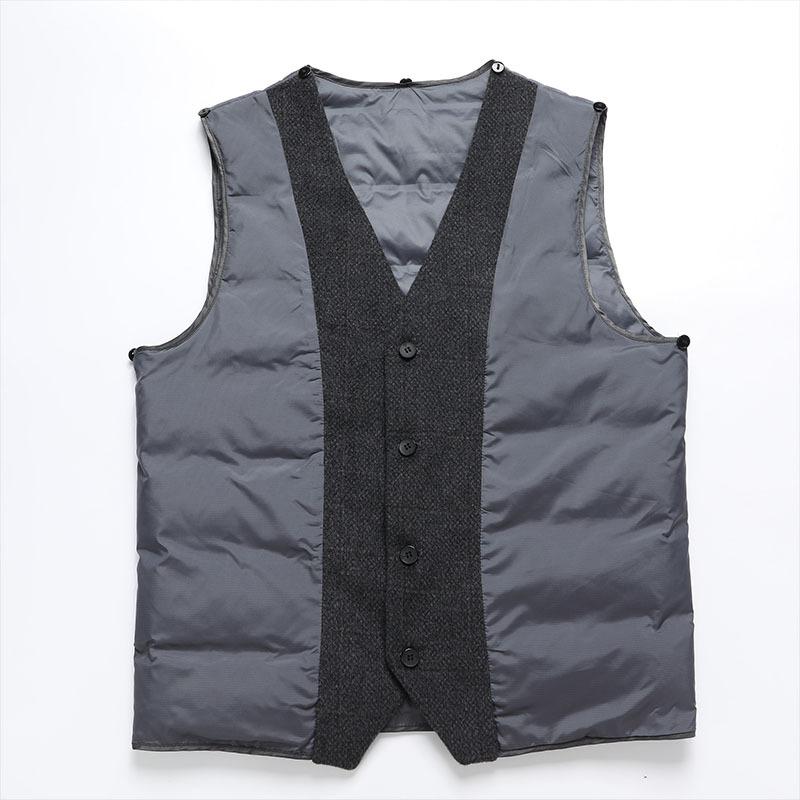 Herbst- und Winter Abnehmbares Westenfutter Doppelseitiger Wollmantel Herren Wollmantel Mittelalterlicher und Älterer Papa Warmer Kaschmirmantel