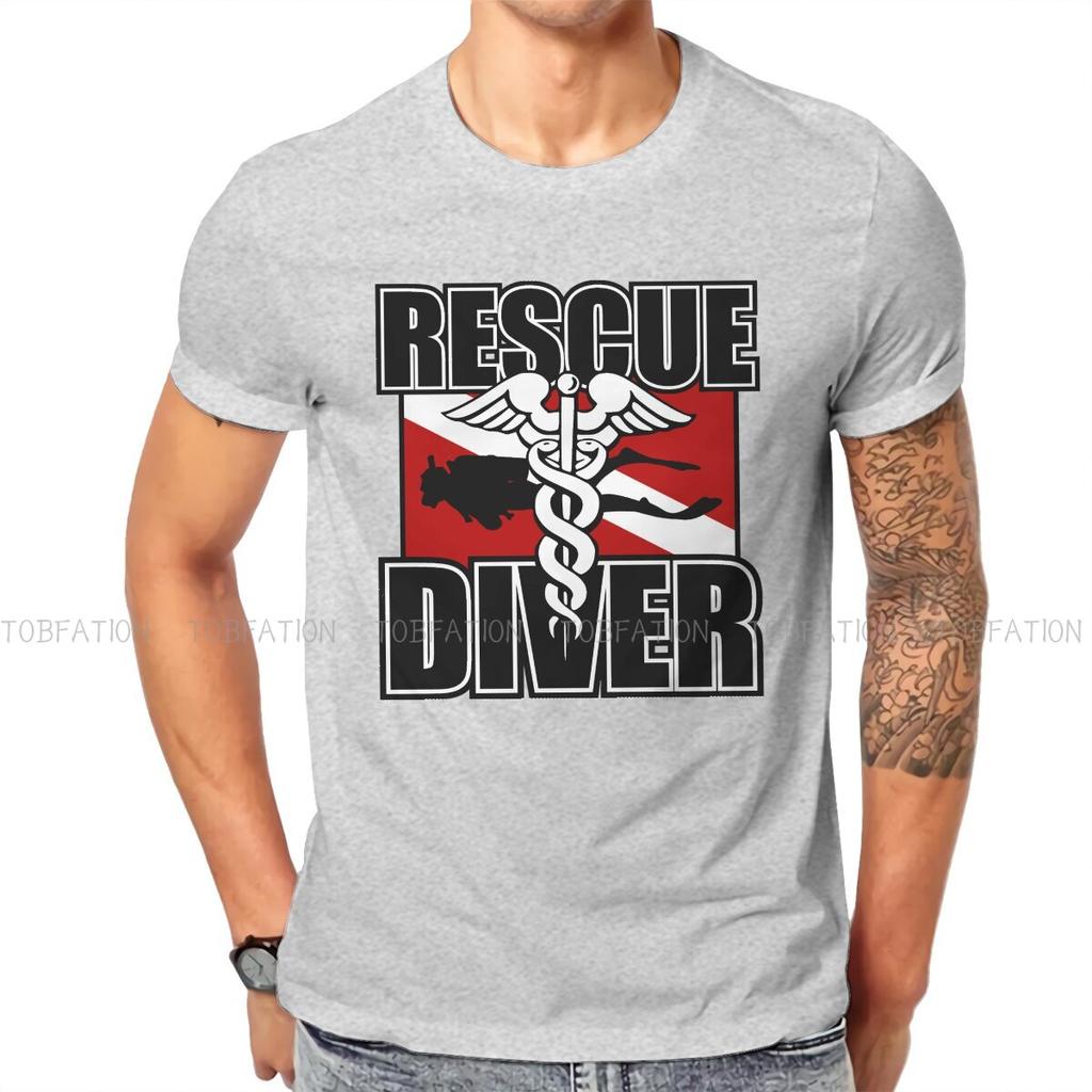 Dive Scuba Diving Tshirt For Men Rescue Diver Soft Casual Tee T Shirt Novelty New Design Loose