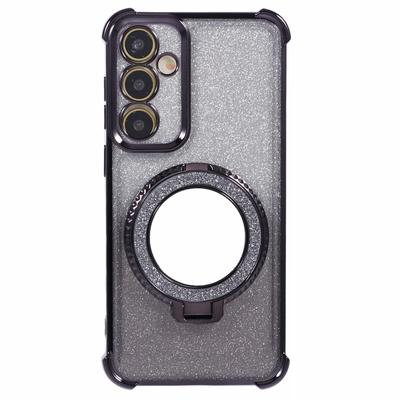 For Samsung Galaxy A54 5G Case TPU Glitter Phone Cover with Kickstand and Mirror