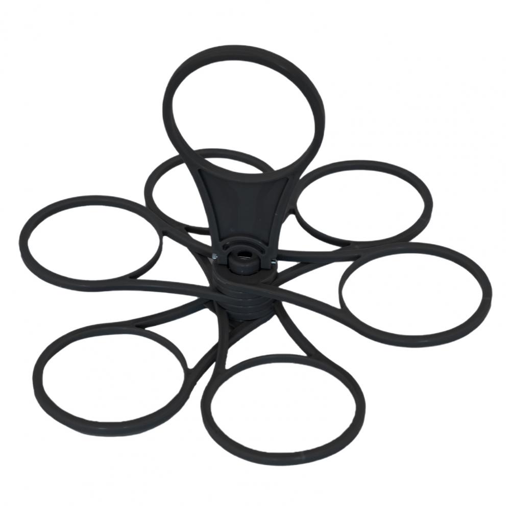 6 Cups Foldable Glass Carousel Holder Coffee Cup Handle Drinking Bottle Bracket Portable Anti Scalding Camping Party Bar Home