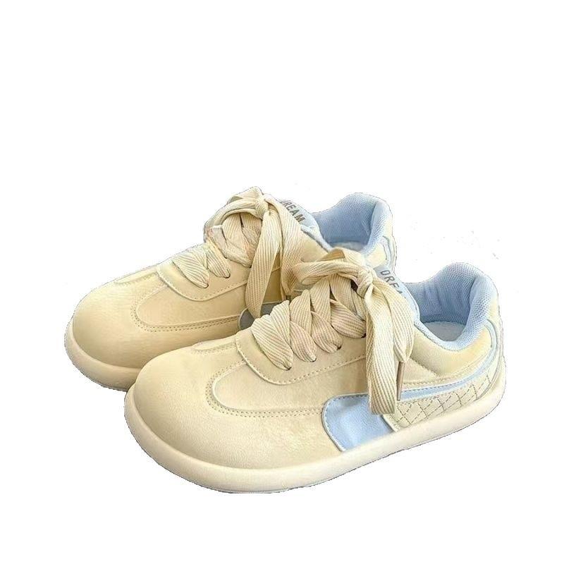Mango Head Retro Platform Moral Training Shoes Women's 2025 New Spring and Autumn Versatile Shoes Platform Student Sports White Shoes