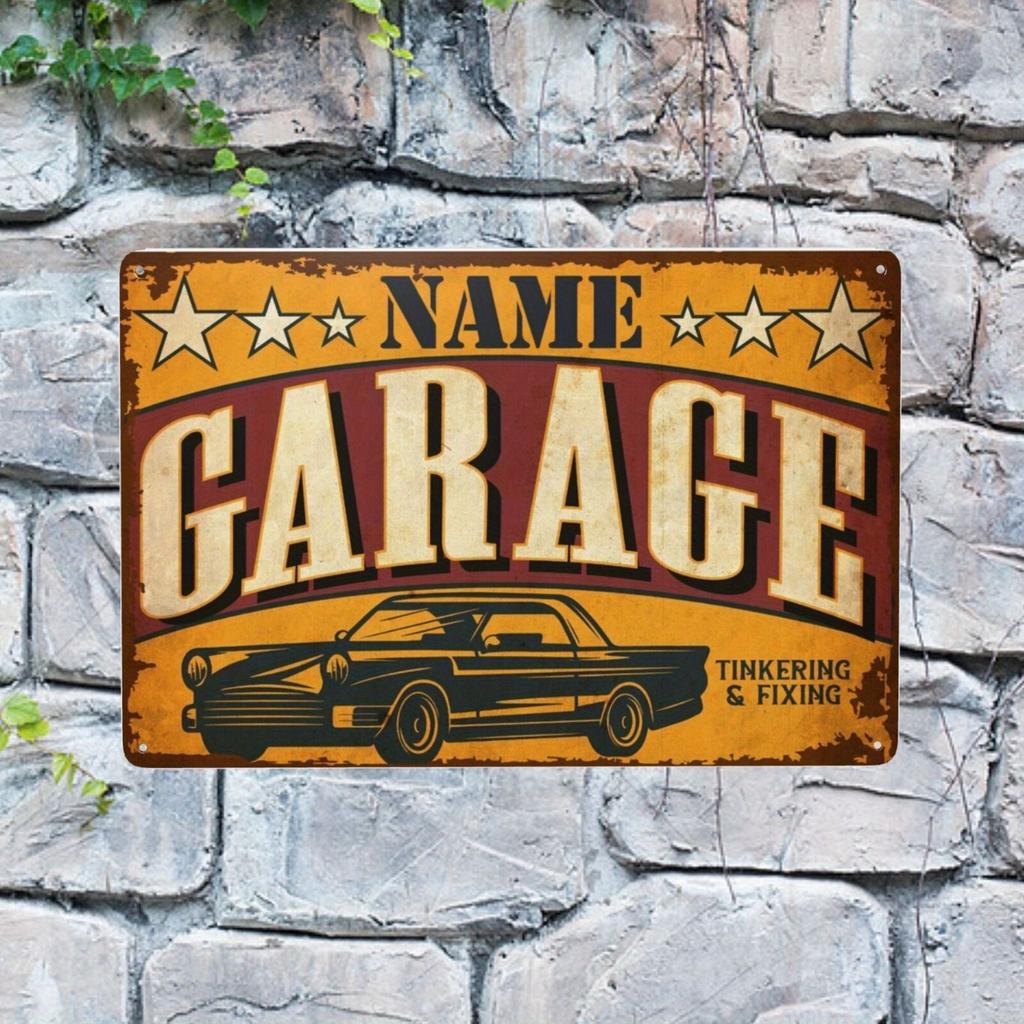 Plaque Métallique Personnalisée Rétro Garage Man Cave Bureau Décoration Murale