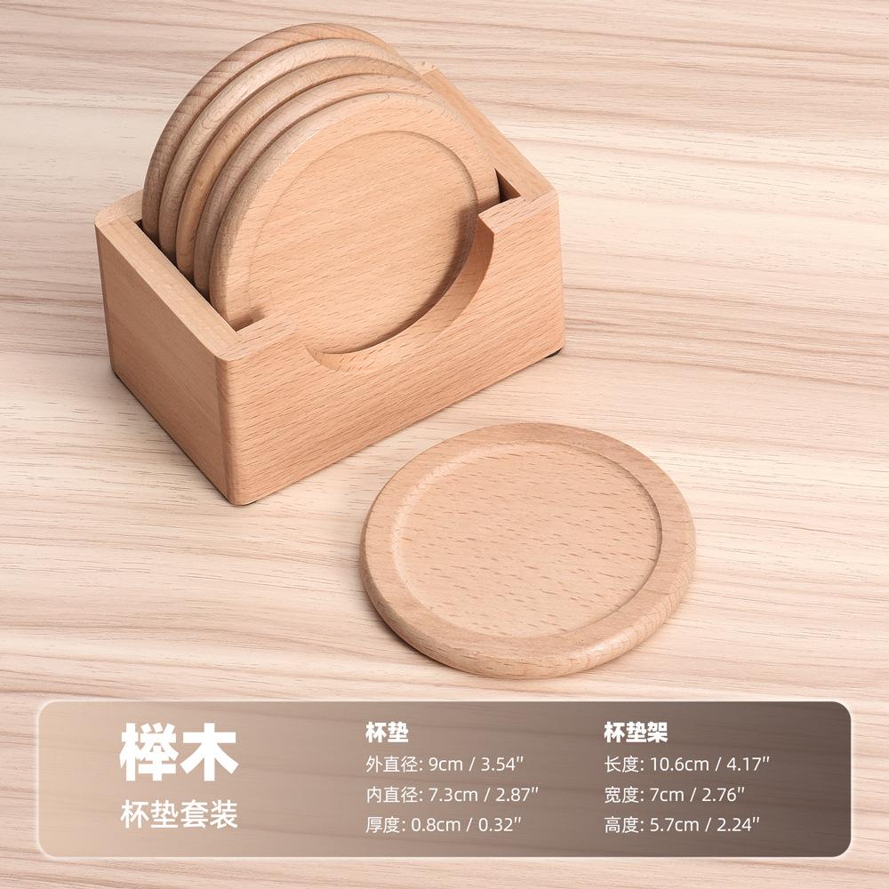 Holz-Untersetzer japanische Teezeremonie Teetasse Buche Isolierunterlage Teetassen-Unterlage Walnuss-Unterlage Untersetzer