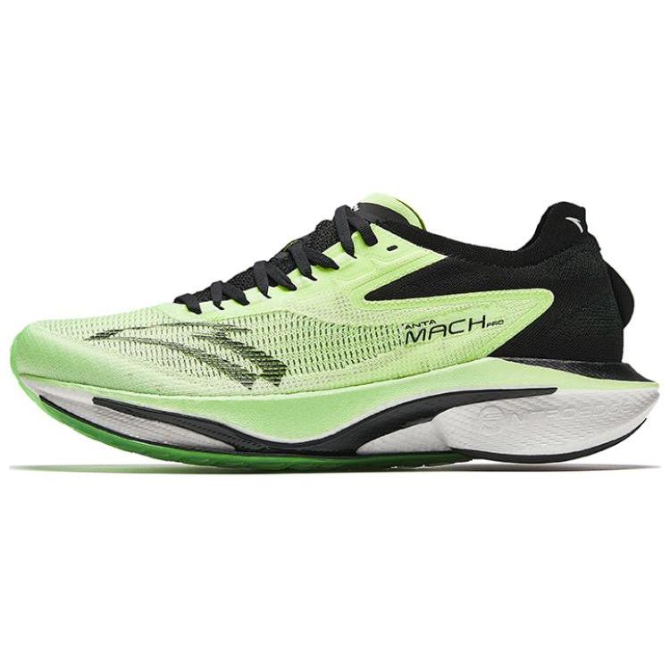 New Anta MACH Mach 4.0 Cushioned Slip-Resistant Low-Top Running Shoes Men's Green Black 112425584-5