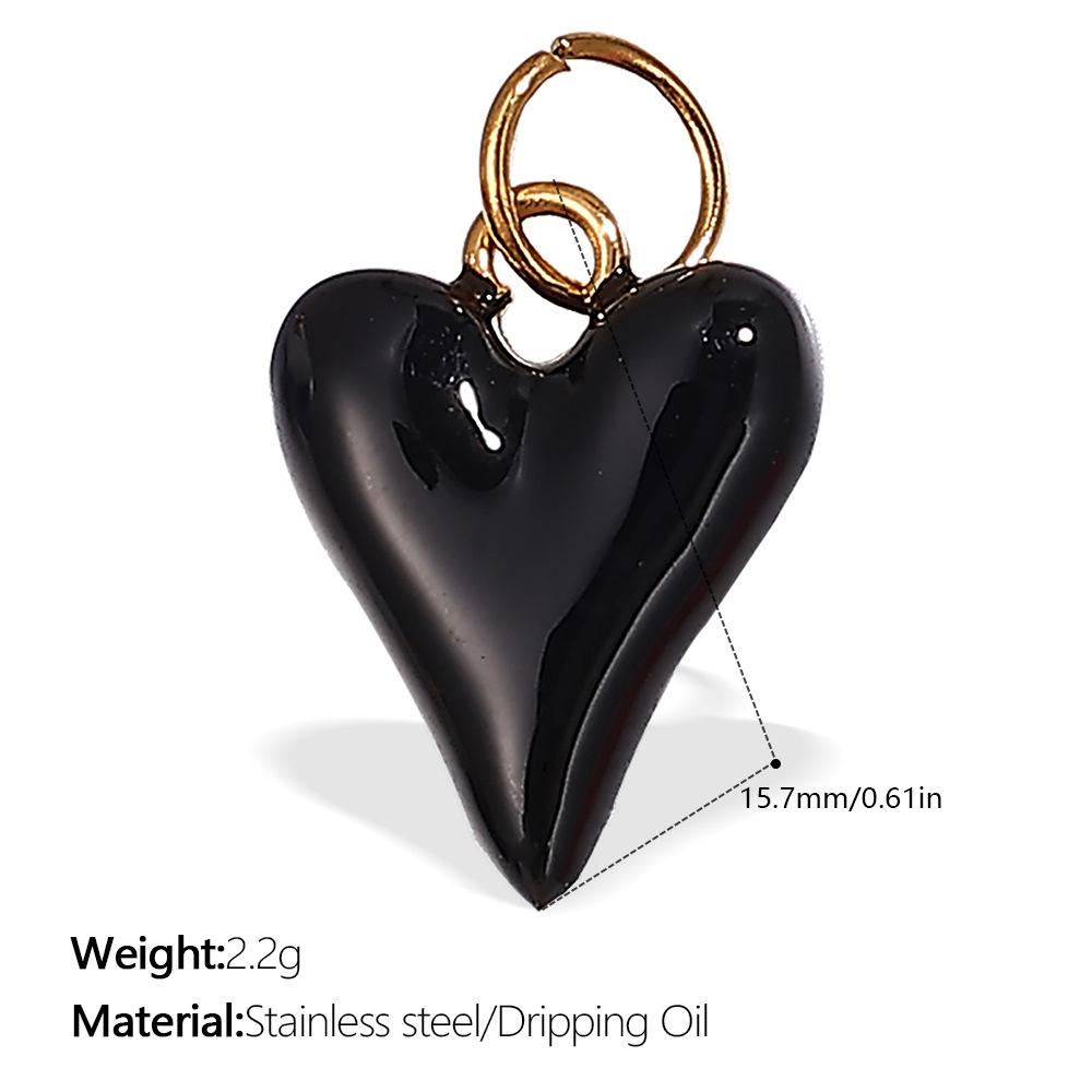  DIY Stainless Steel Gold Color PVD Plated Heart-Shaped Pendant Accessory for Handmade Jewelry Making Wholesale