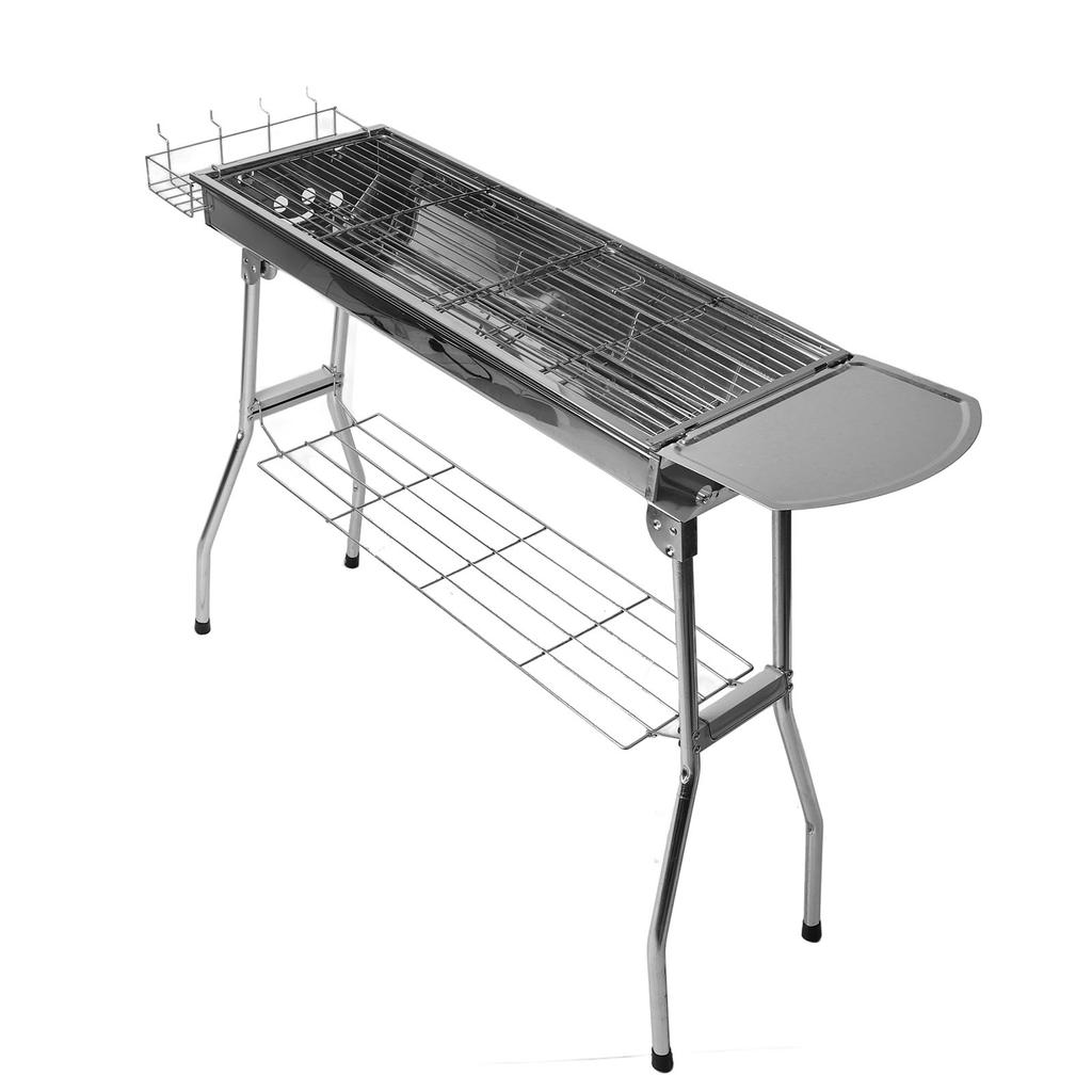 Stainless Steel BBQ Grill Folding Portable Outdoor Barbecue Grill Set for Garden Backyard Camping