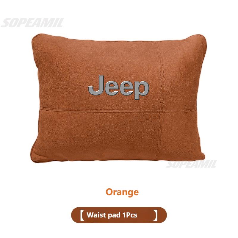 Jeep Grand Cherokee Wrangler JK Gladiator Patriot Commander Renegade Compass Suede Car HeadreGst Neck Pillow Seat Waist Cushion