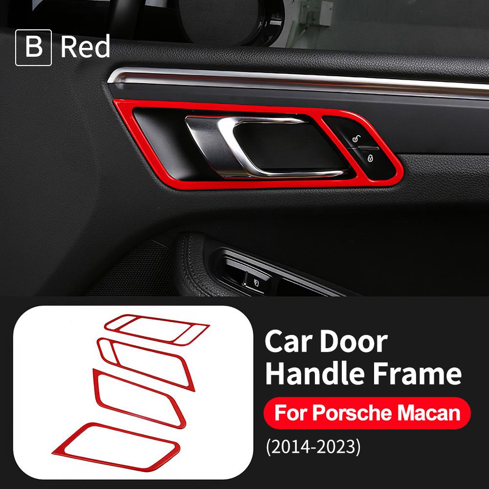 Chrome ABS Car Door Handle Frame Cover For Porsche Macan 2014-  Sticker Interior Trim RHD LHD Styling Auto Accessories