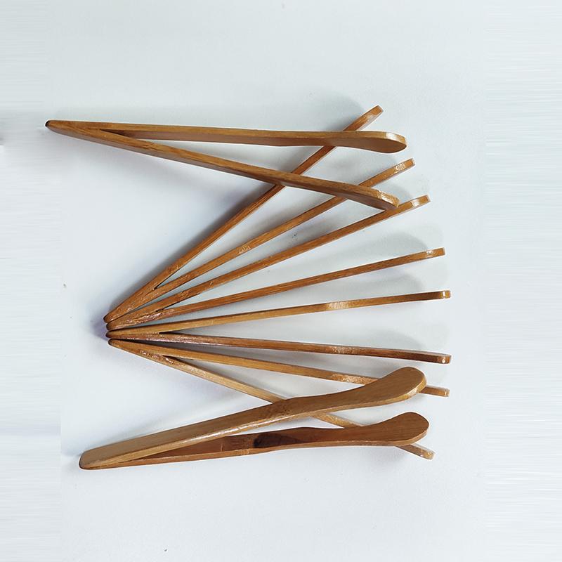 1x Eight Bamboo Incense Clip Teahouse Accessories for Ceramic Cups Clamp 16.8cm Curved Tongs