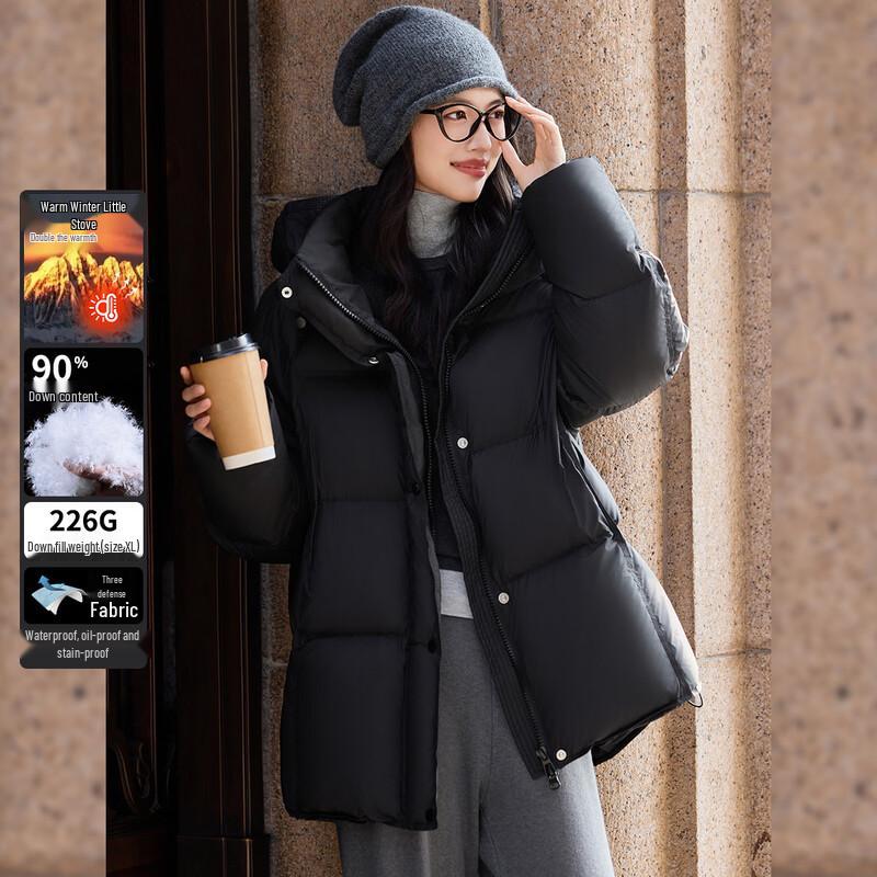 

Женская зимняя куртка Bailuyu с капюшоном, 90% утиный пух, 3-х слойная защита S