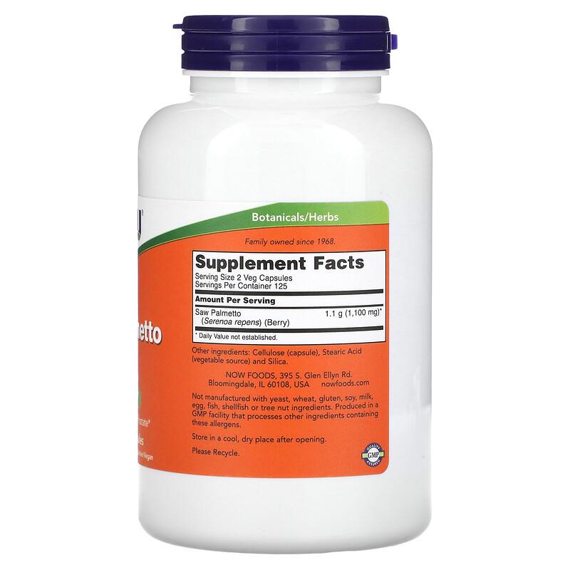 Saw Palmetto Berries, 550 mg, 250 Veg Capsules