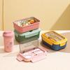 Stainless Steel Student Lunch Box With Divided Food Compartments For Office And School Use