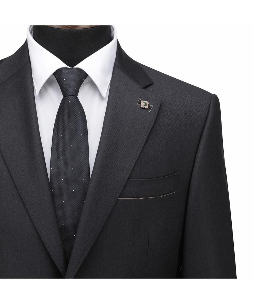 BRENTWOOD [Selection] 100% Wool Classic Suit Jacket - Dark Grey Brfba26523Gyd