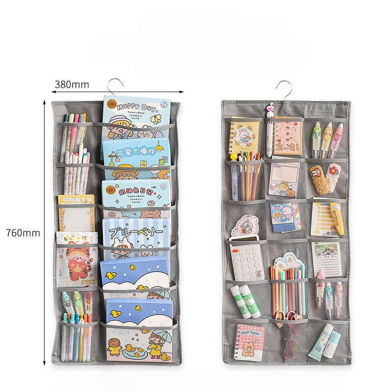 

Настенная сумка для хранения из ткани, большая вместимость, карман для хранения настенной сумки за дверью студенческого общежития 76*38cm серый