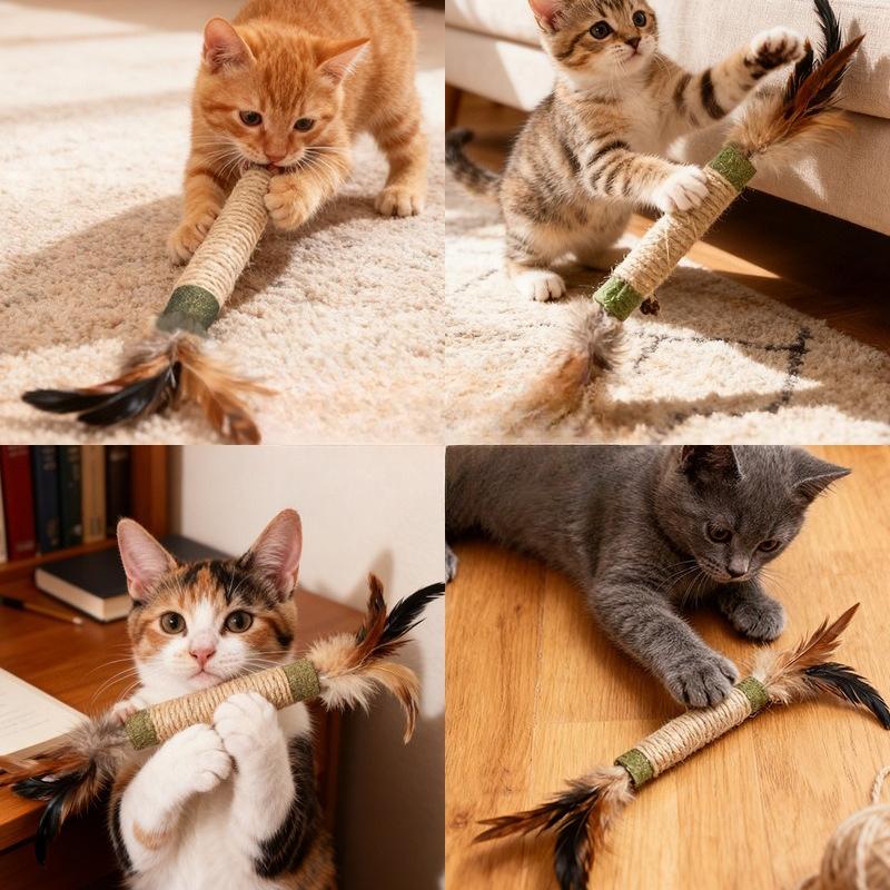 Oversized Catnip Wood Polygonum Grinding Stick Cat Toy Cat Teaser Stick Cat Self-hi Boredom Resistant Scratch Resistant Bite Cat Grass Ball