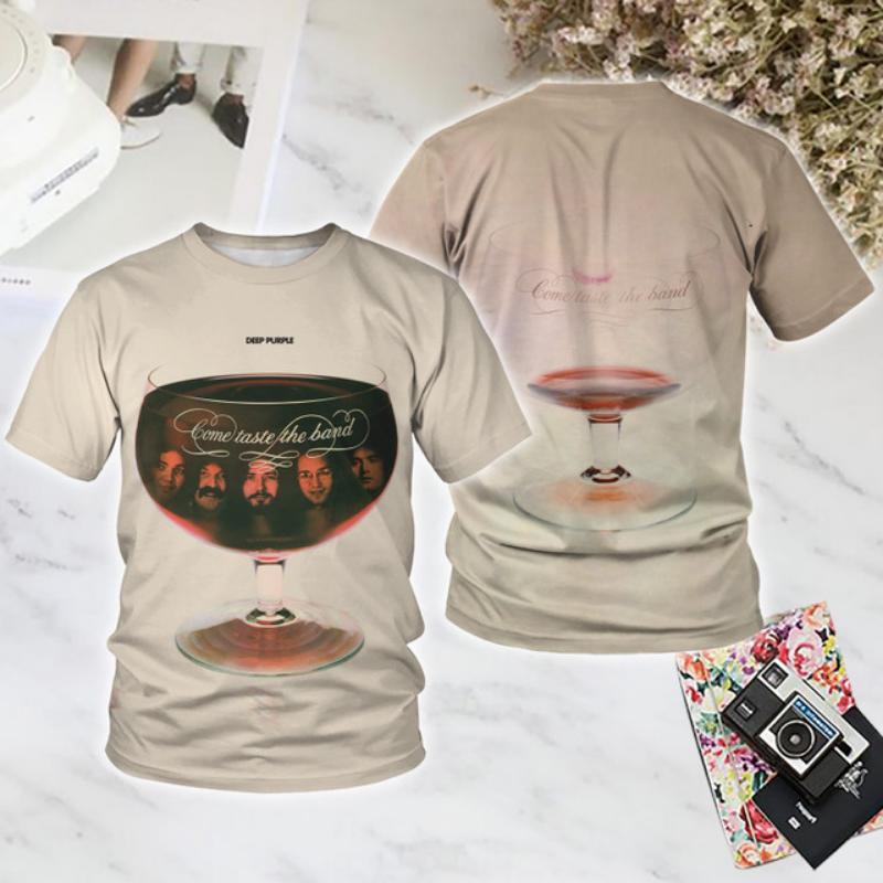 T-shirt Populaire Heavy Rock Metal Groupe Deep Purple Impression 3D Hommes/Femmes Manches Courtes T-shirt Mode Été Hip Hop Y2k Hauts