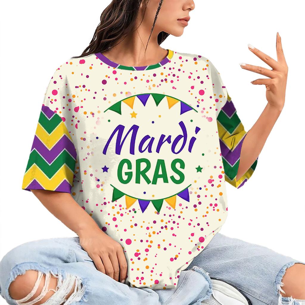 Summer Round Neck 3D Print Top Fashionable Casual Hip Hop Short Sleeved Women's T-shirts