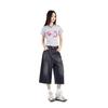 American loose wide-leg summer new retro old and thin seven-point jeans women's straight casual pants