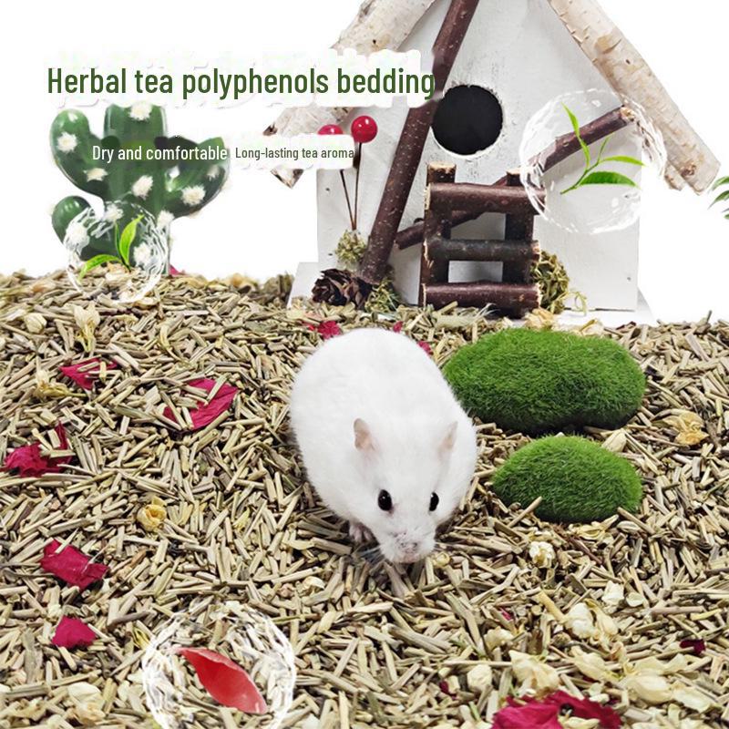 Herbal Tea Polyphenols Small Pet Bedding & Deodorant: Golden Bear Sawdust, Coconut Soil, Urine Sand, Dry Moss for Cage and Landscaping