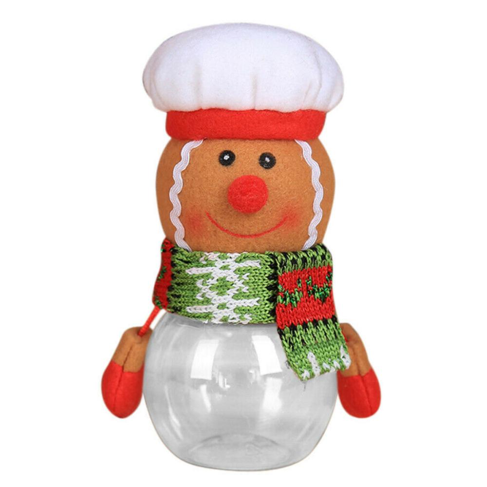 1/5 Pcs Christmas Candy Jar Storage Bottle Santa Snowman Shaped Bag Sweet Box Kids Gift