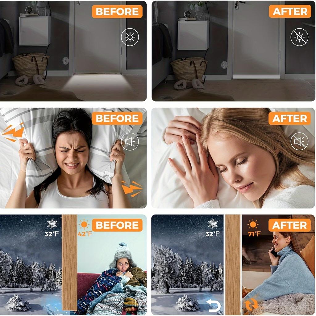 2pcs Door Draft Stoppers For Bottom Of Door Door Strip For Soundproof, Wind Blocker, Block Dust, Weather Stripping Door Seal Door Sweep Interior Doors