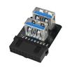 Motherboard USB Expansion Adapter Providing Two USB3.0 Type A Port Compatible 19 pin Connector for Various Layout