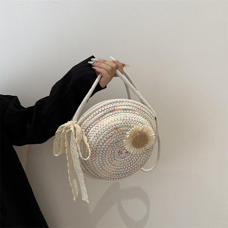 Stylish Woven Tote Bag 2024 Featuring Floral Design Perfect For Beach Days And Casual Outings