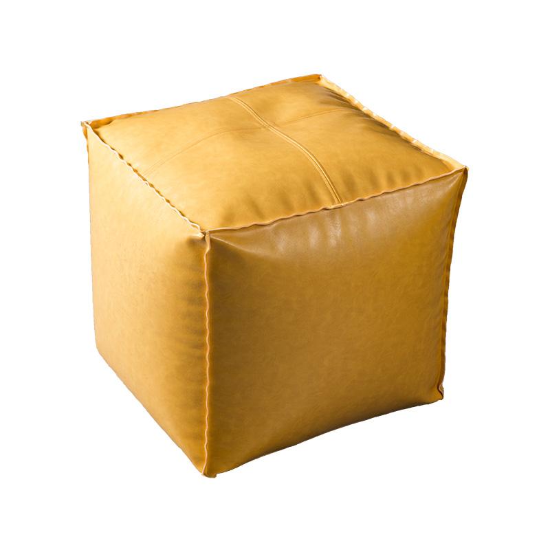 Moroccan PU Leather Pouf Ottoman Footstool Home Decor Seat Stool Nordic Style Artificial Leather Unstuffed Cushion Without Core