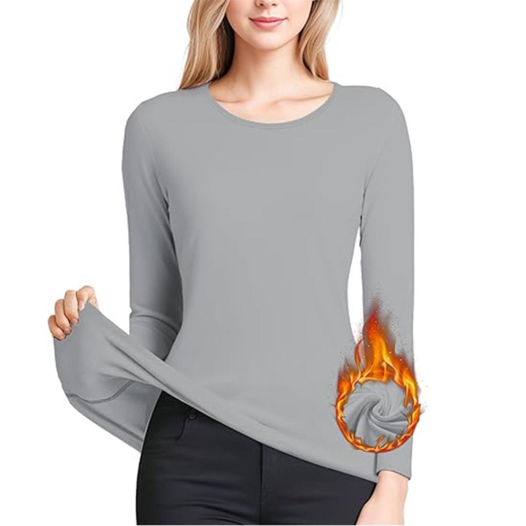 Lenjerie de corp caldă pentru femei pentru toamnă și iarnă, elasticitate ridicată și uscare rapidă, haine de fitness strânse pe corp și plușate, mâneci lungi