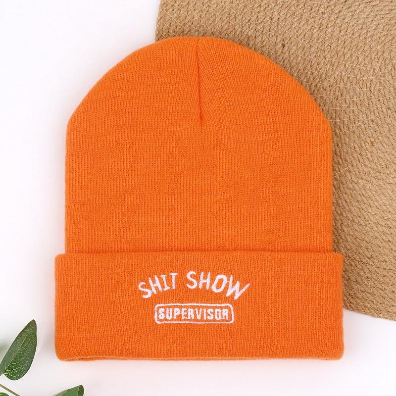 Embroidery IT knitted hat new trend autumn and winter SH warm versatile simple casual men and women OW cold SH